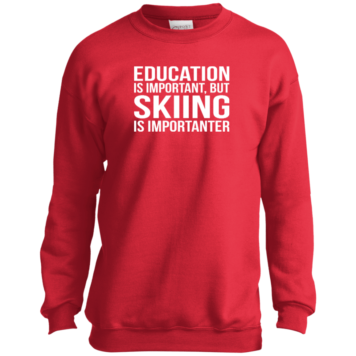 Education Is Important But Skiing Is Importanter Youth Long Sleeves - Powderaddicts