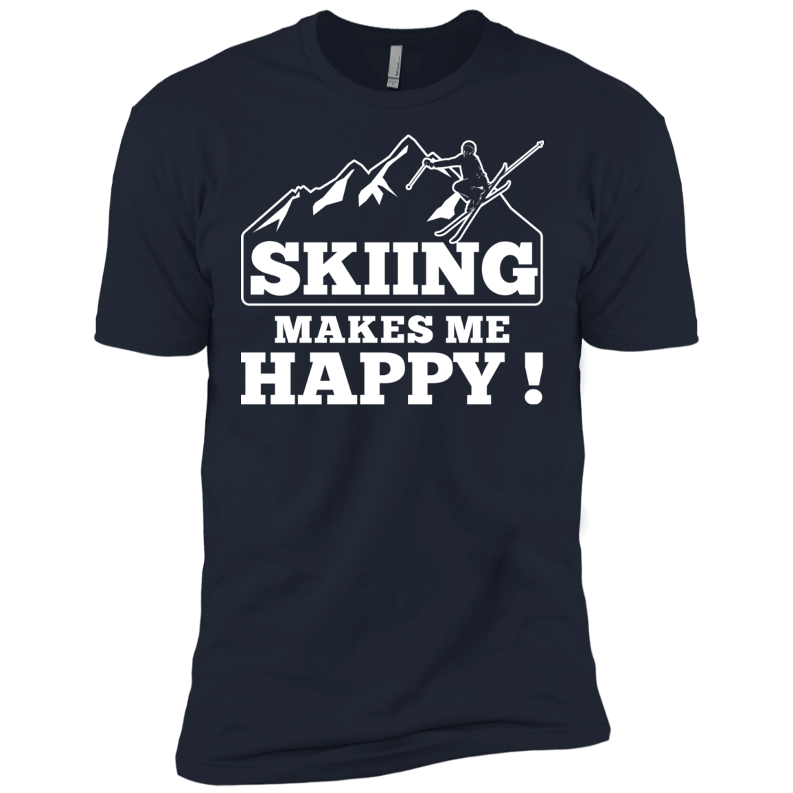 Skiing Makes Me Happy Men's Tees - Powderaddicts