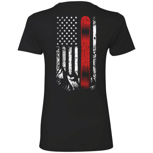 USA Snowboard Flag Ladies Tees - Powderaddicts