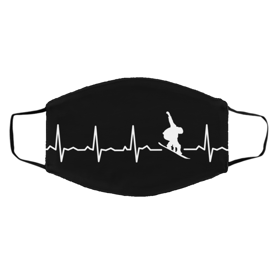Snowboard Is My Heartbeat Adult Face Mask - Powderaddicts