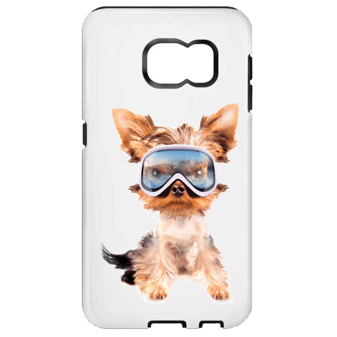 Yorkie Skier Full Phone Cases - Powderaddicts