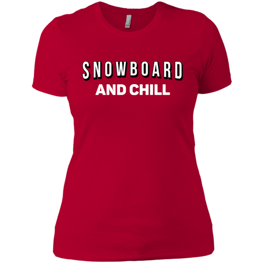 Snowboard and Chill Ladies Tees and V-Neck - Powderaddicts