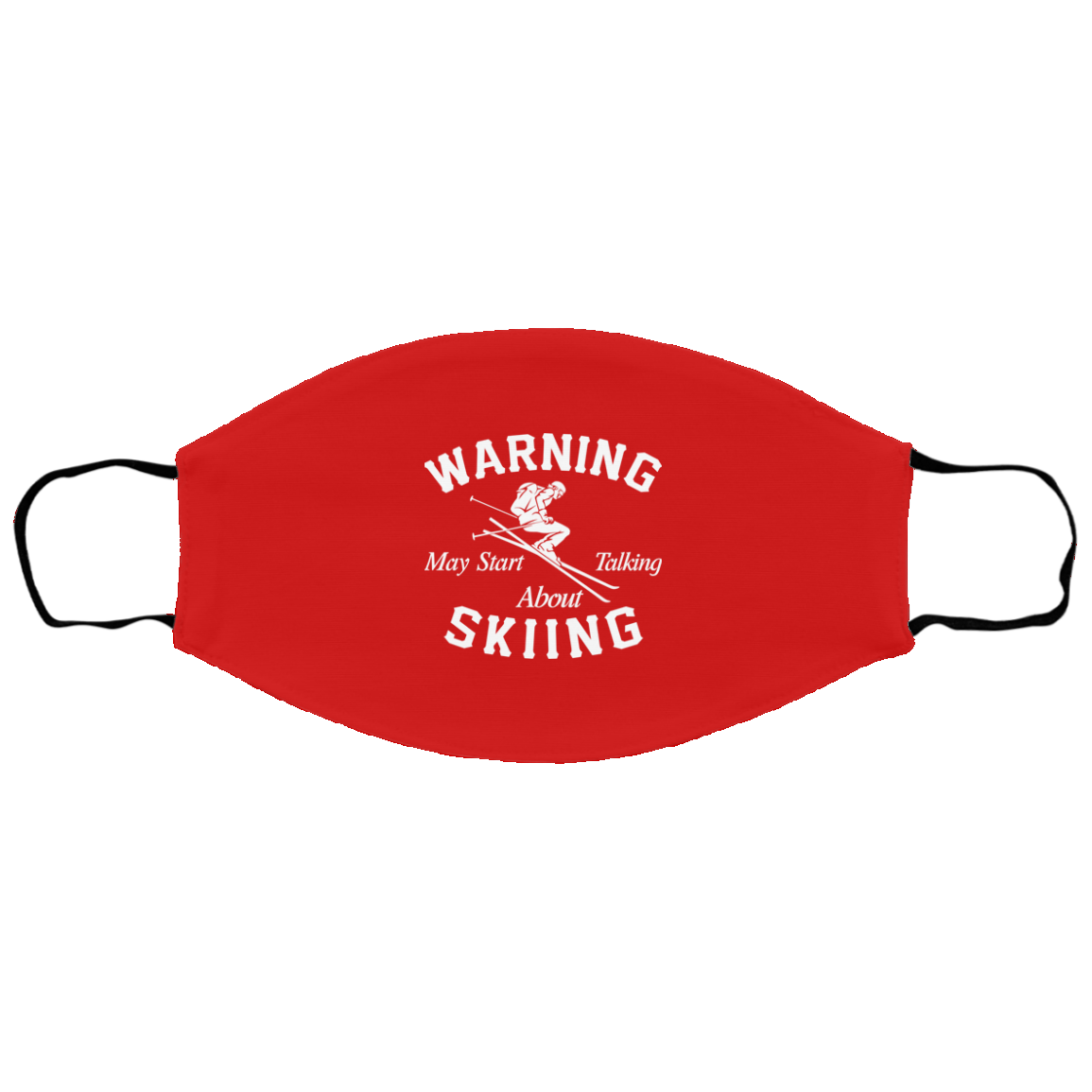 Warning! May Start Talking About Skiing Youth Face Mask - Powderaddicts