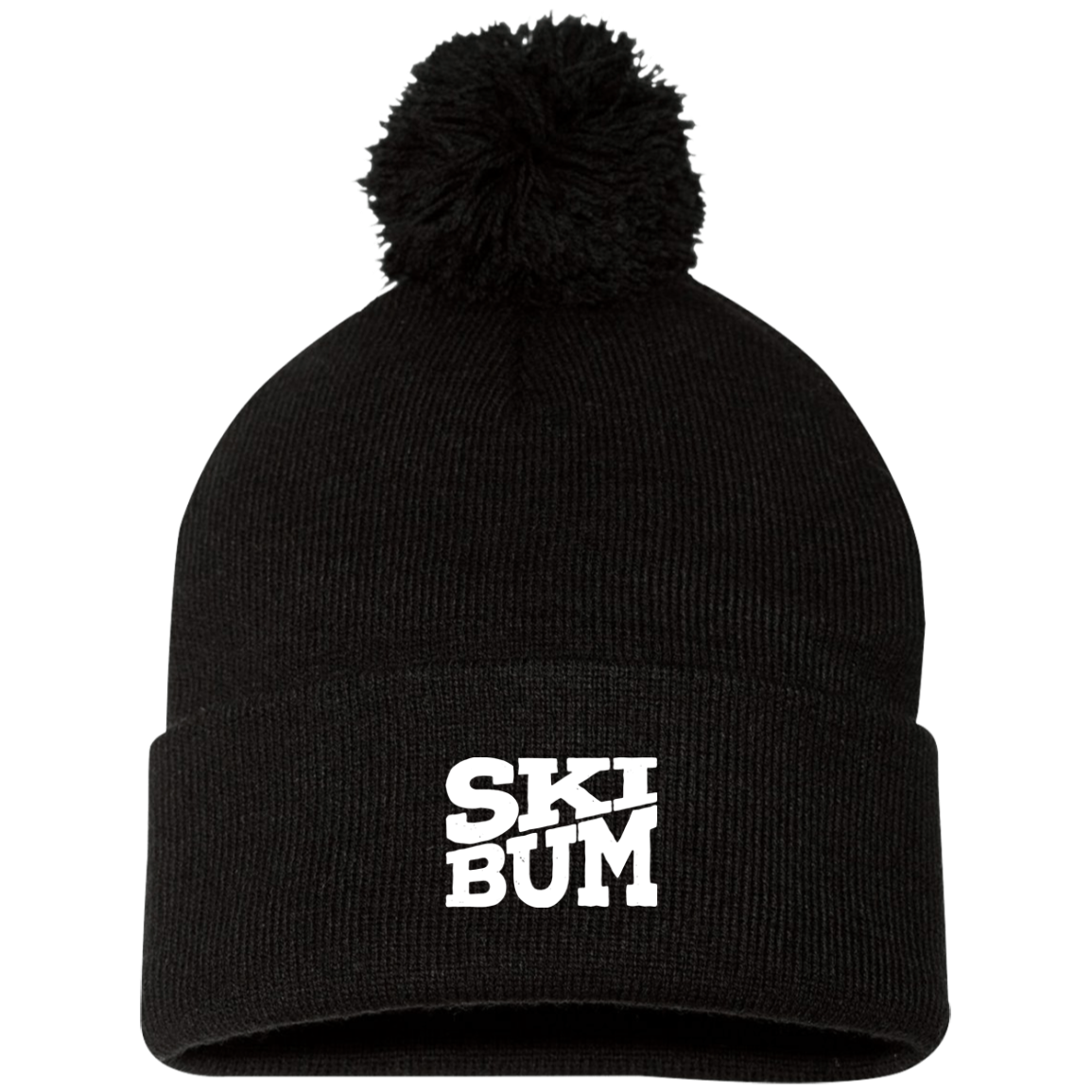 Ski Bum Sportsman Pom Pom Knit Cap - Powderaddicts