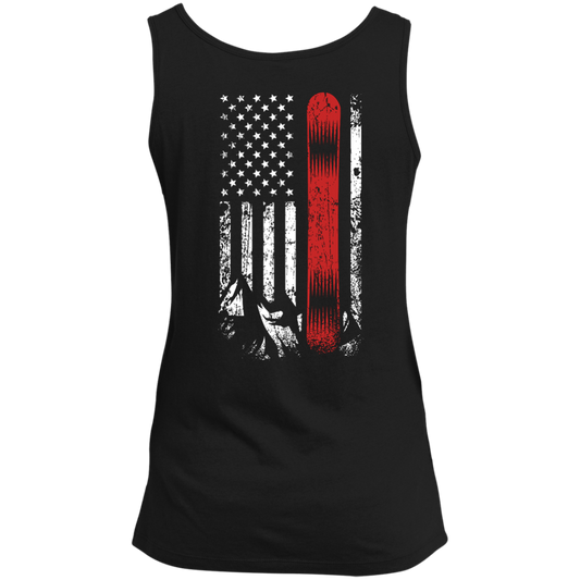 USA Snowboard Flag Tank Tops - Powderaddicts