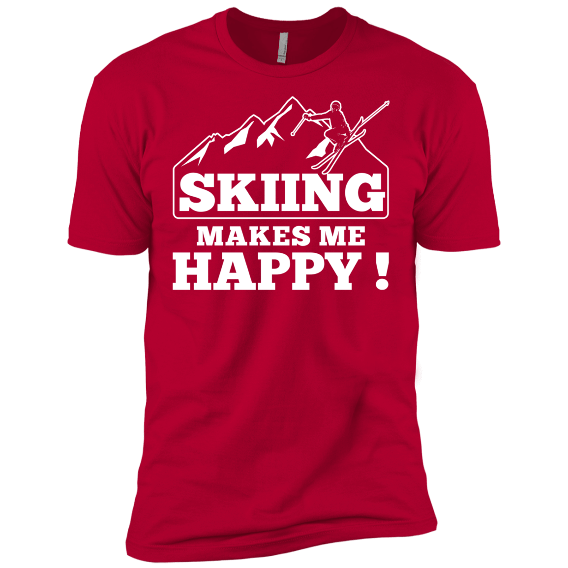 Skiing Makes Me Happy Men&#39;s Tees - Powderaddicts