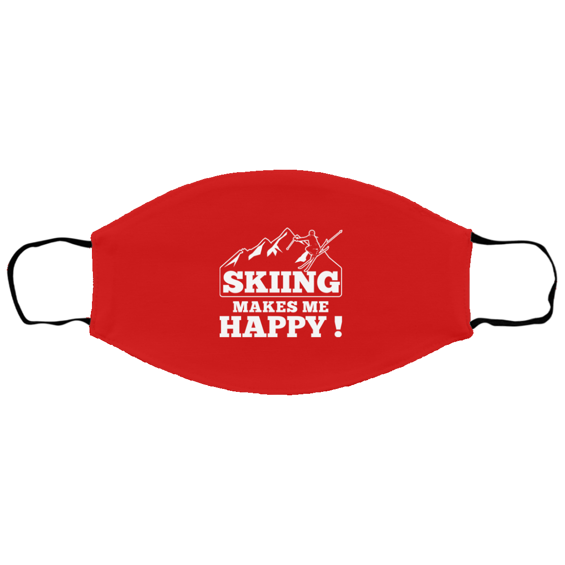 Skiing Makes Me Happy Youth Face Mask - Powderaddicts