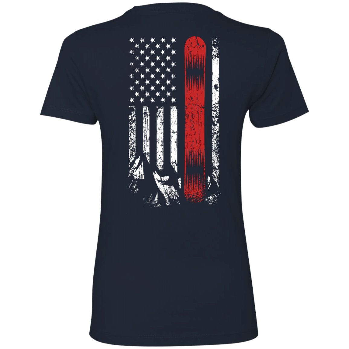 USA Snowboard Flag Ladies Tees - Powderaddicts