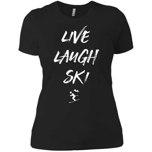Live Laugh Ski Ladies Tees and V-Neck - Powderaddicts