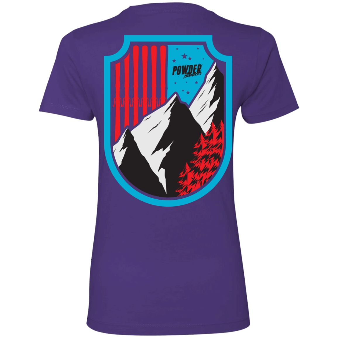 Ski Flag Ladies Tees and V-Neck - Powderaddicts