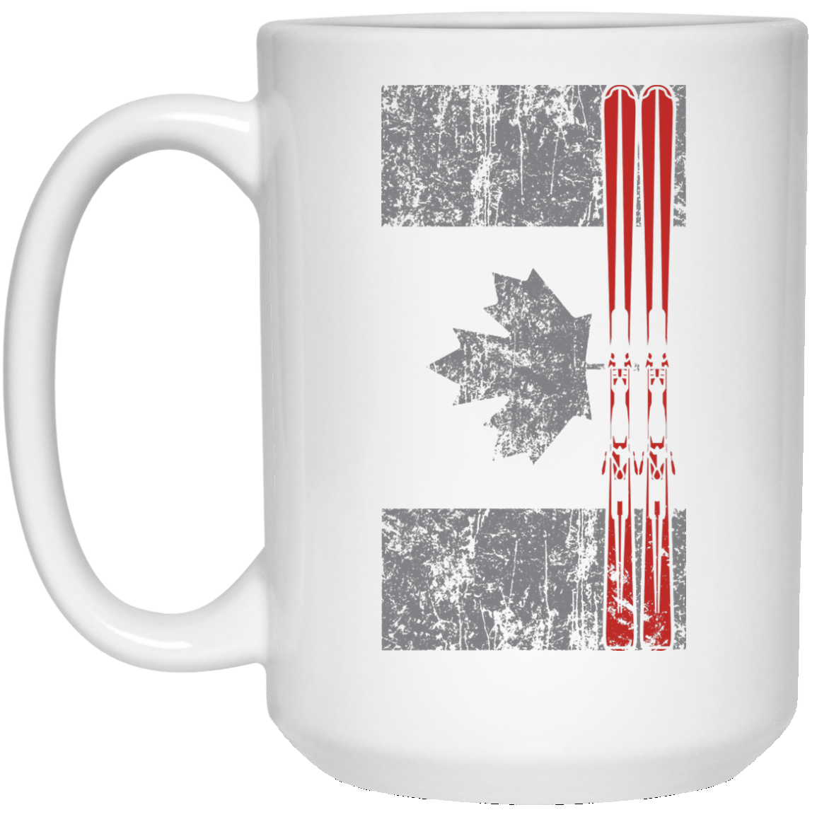 Canada Ski Flag White Mug - Powderaddicts