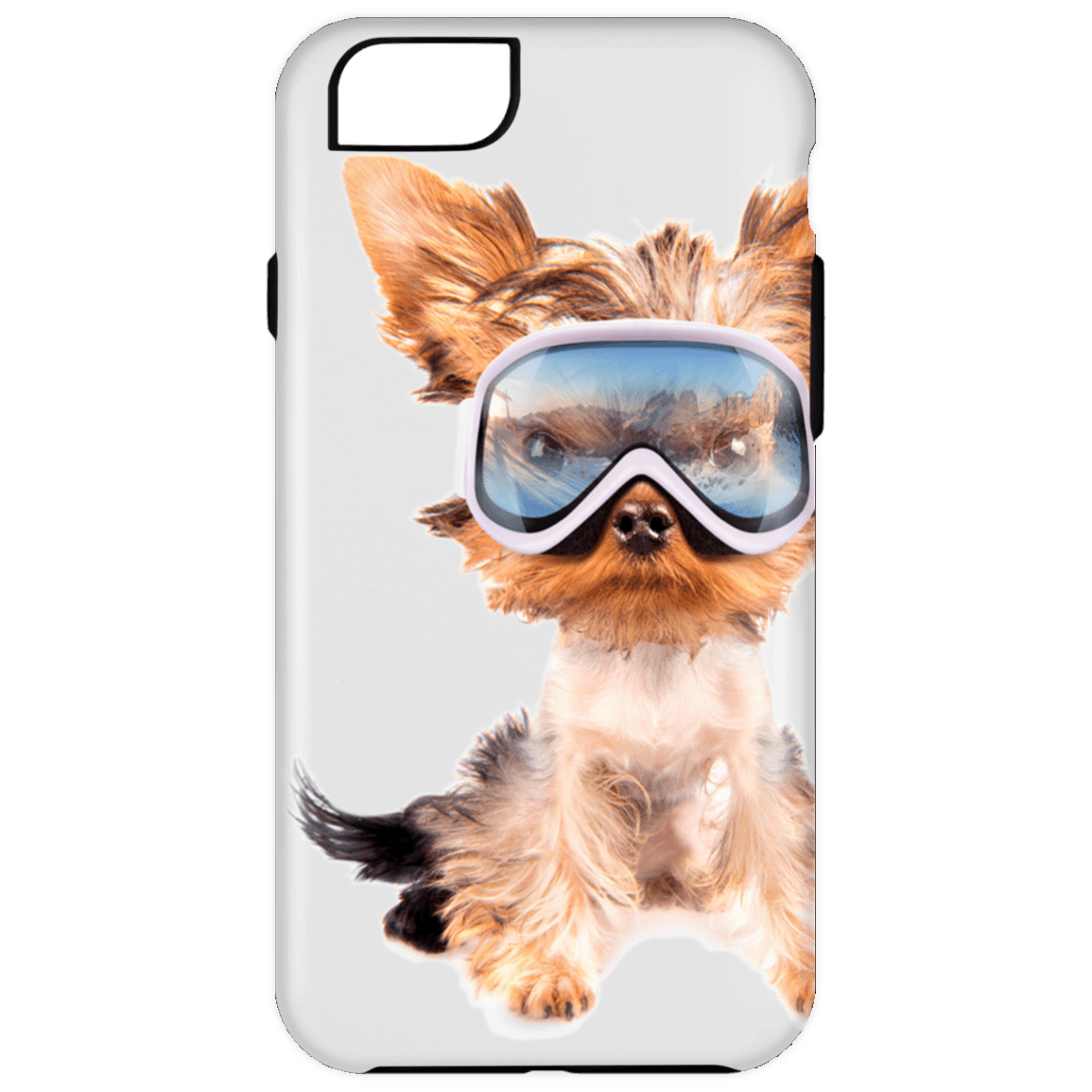 Yorkie Skier Phone Cases - Powderaddicts
