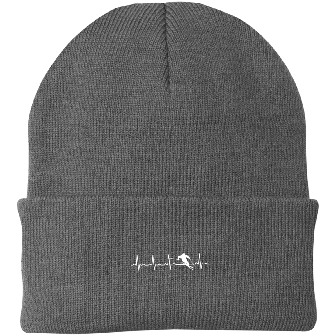 Ski is My Heartbeat Knit Cap - Powderaddicts