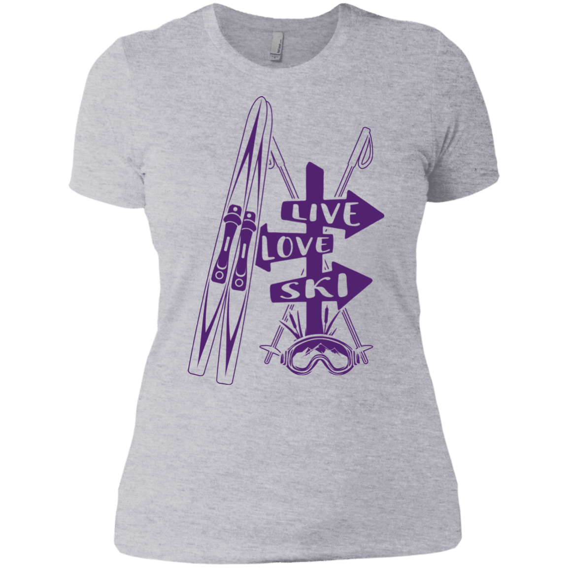 Live Love Ski Purple Next Level Ladies' Shirt - Powderaddicts