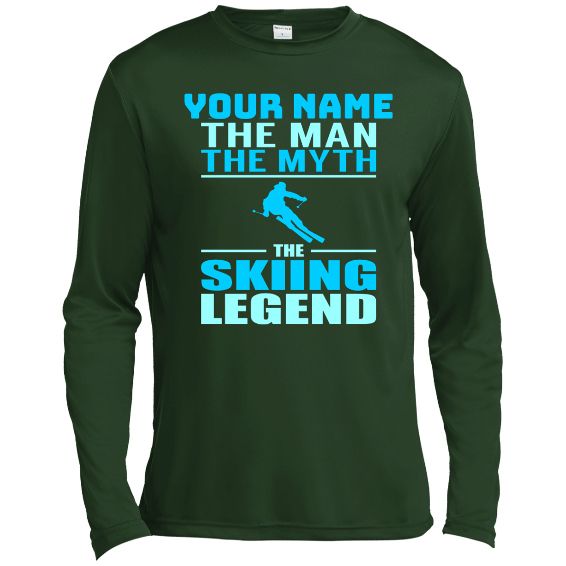 Personalized The Man The Myth The Skiing Legend Long Sleeves - Powderaddicts