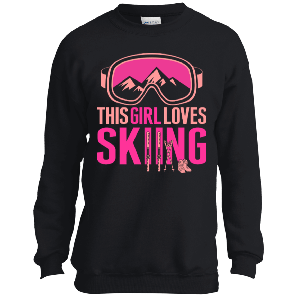 This Girl Loves Skiing Youth Long Sleeves - Powderaddicts