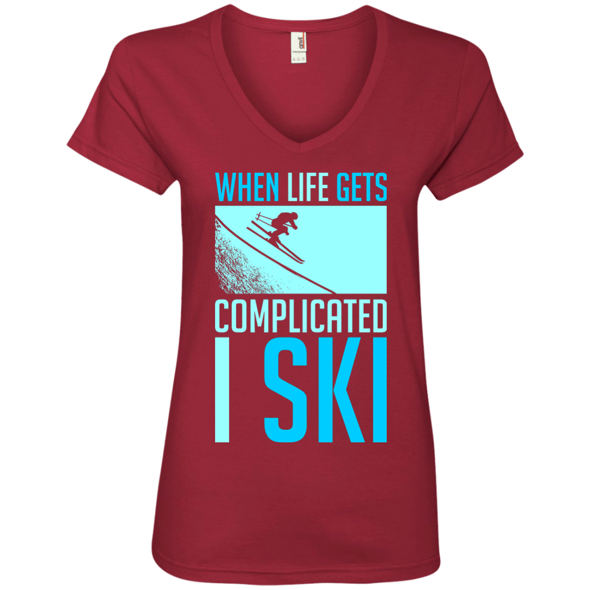 When Life Gets Complicated I Ski Ladies Tees - Powderaddicts