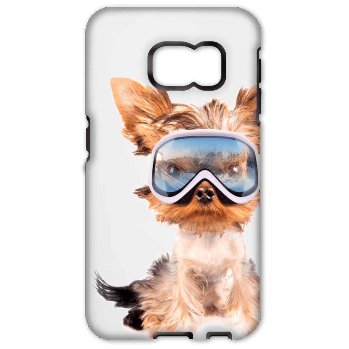 Yorkie Skier Phone Cases - Powderaddicts