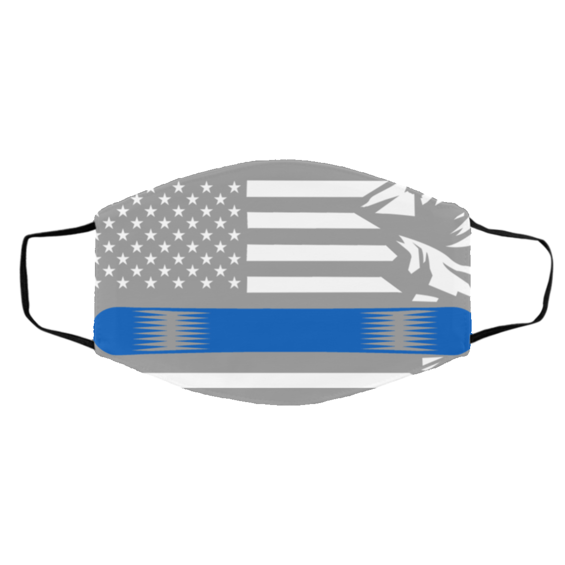 US Snowboard Flag Thin Blue Line Adult Face Mask - Powderaddicts