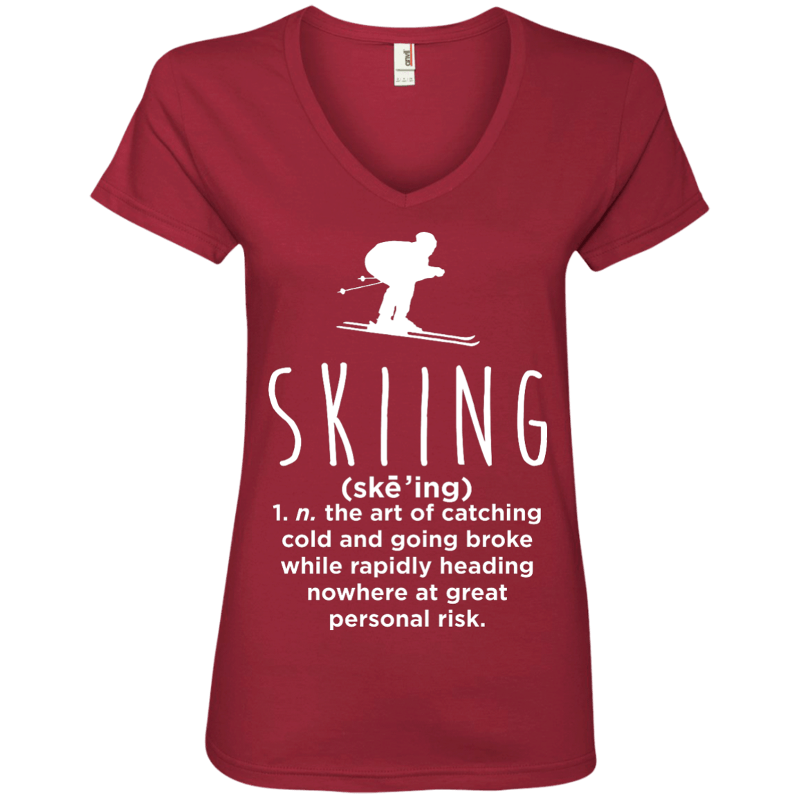 Skiing Definition Ladies Tees - Powderaddicts