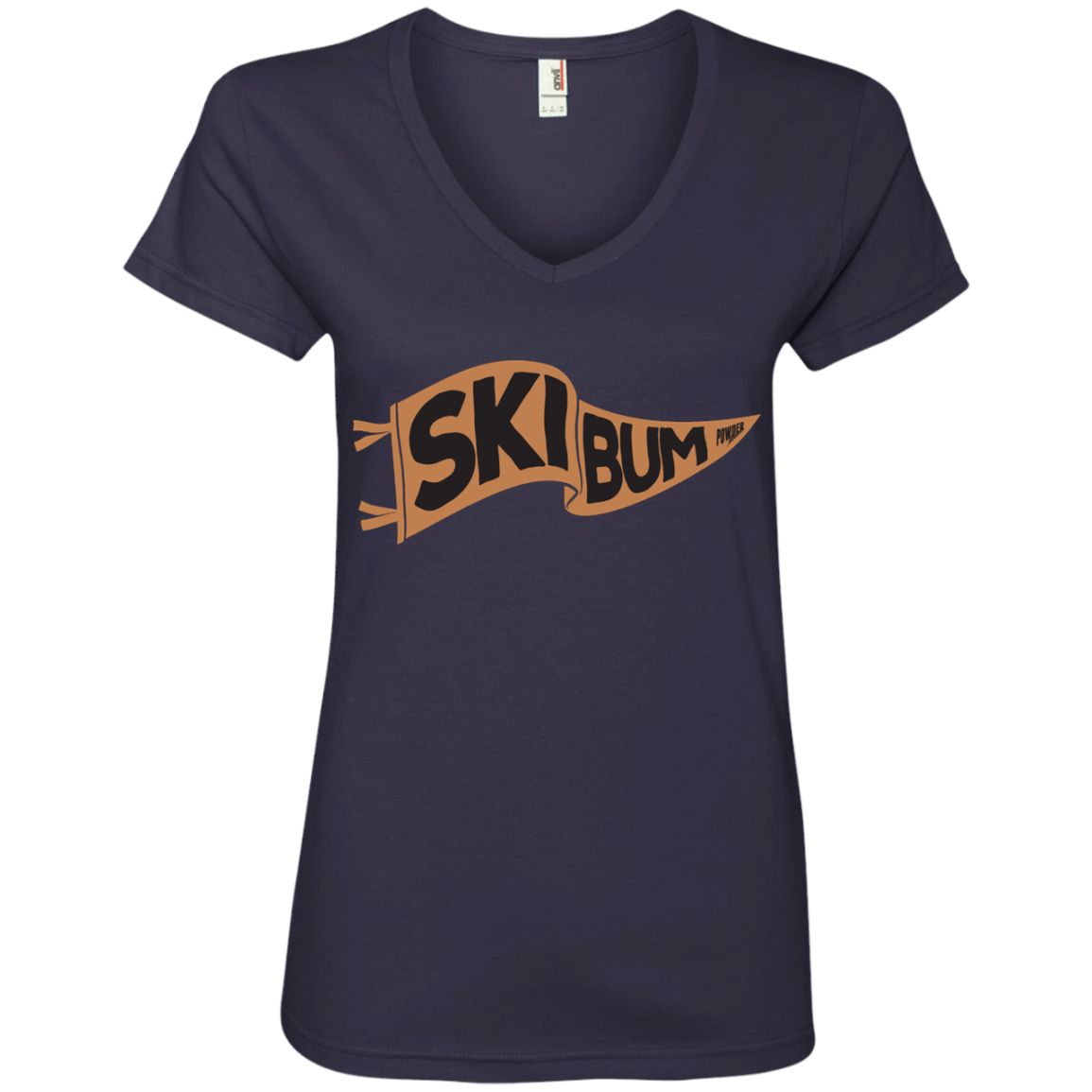 Ski Bum Ladies Tees and V-Neck - Powderaddicts
