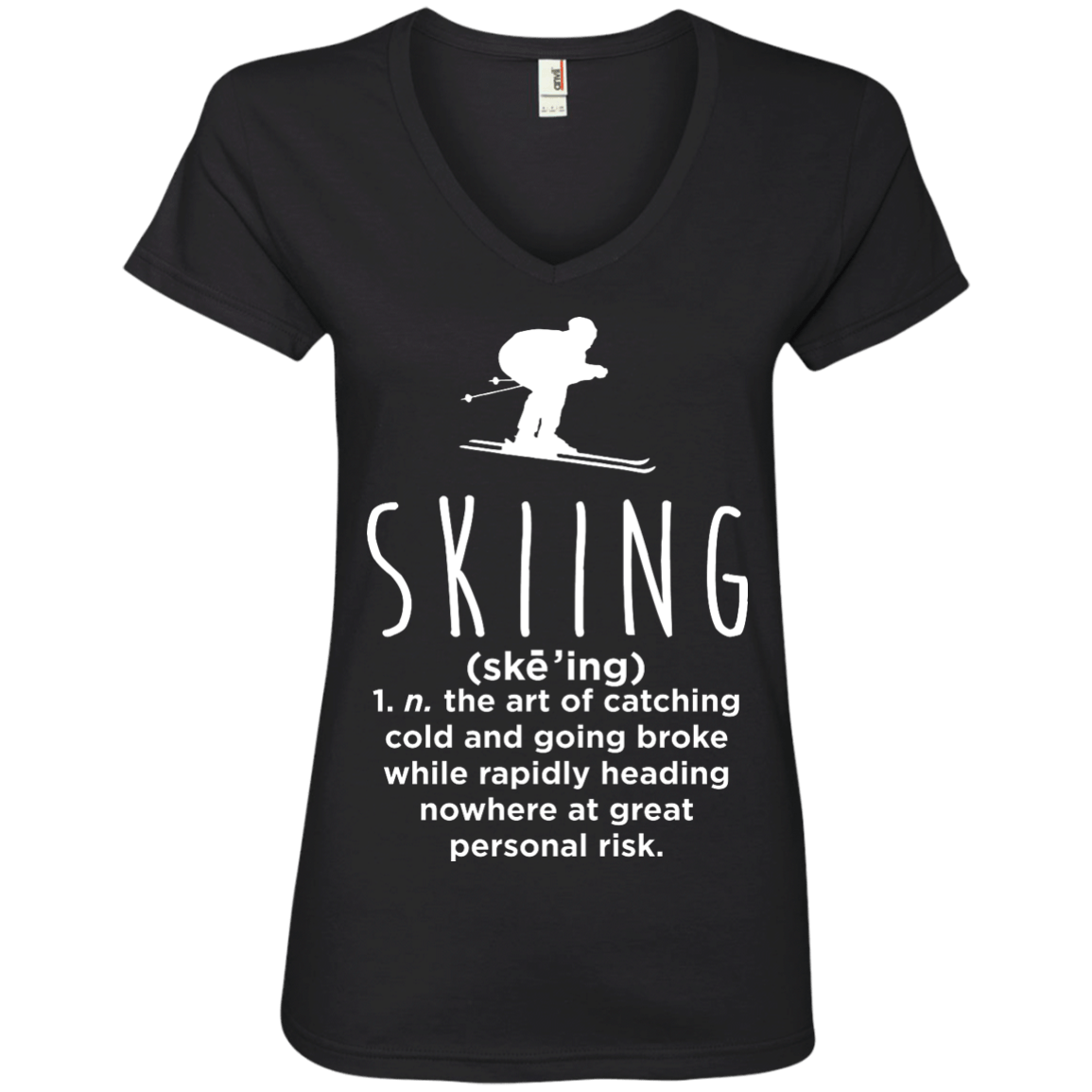 Skiing Definition Ladies Tees - Powderaddicts