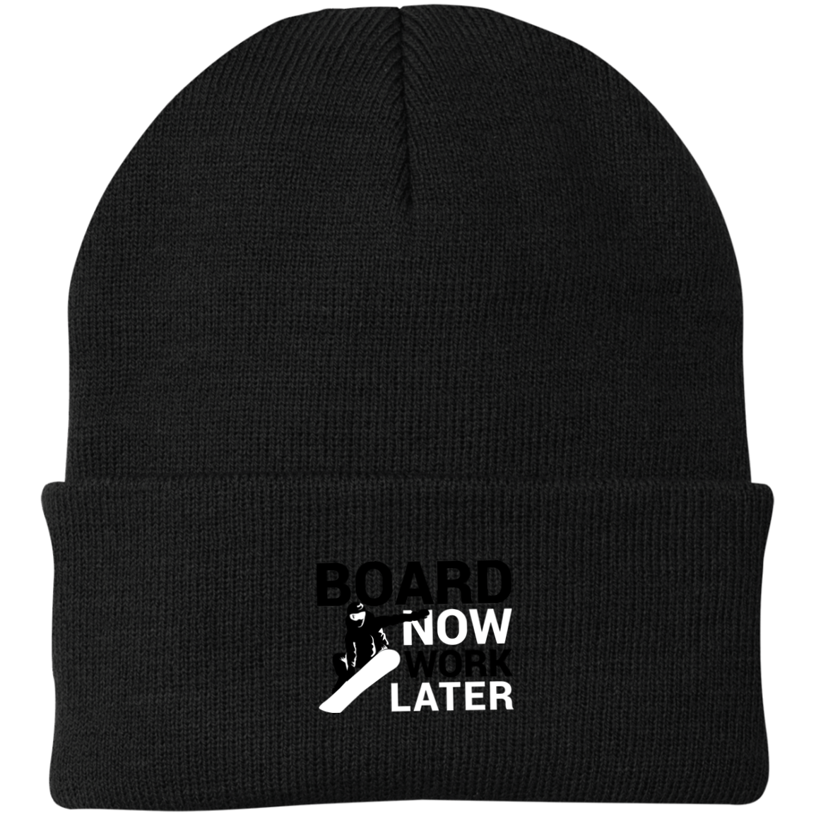 Board Now Work Later Knit Cap - Powderaddicts