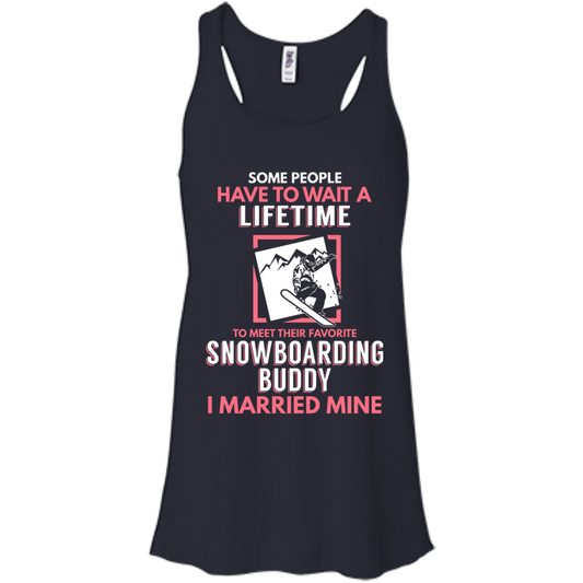 Snowboarding Mom Buddy - I Married Mine Tank Tops - Powderaddicts