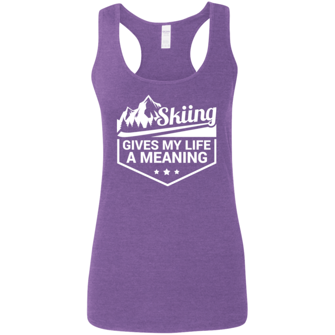 Skiing Gives My Life A Meaning Ladies Tees and Tank Tops