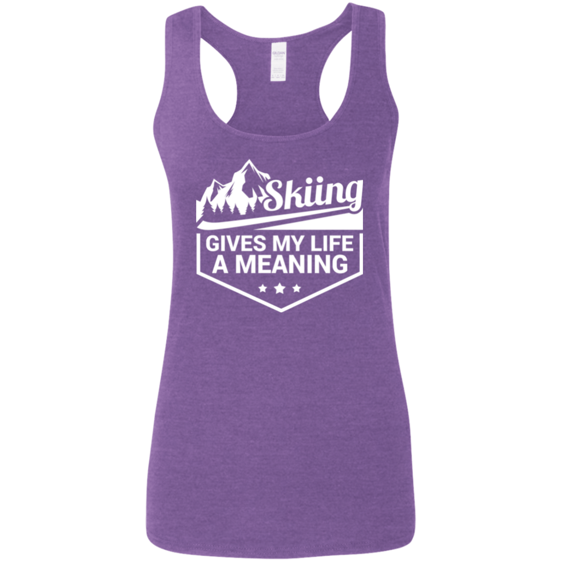 Skiing Gives My Life A Meaning Ladies Tees and Tank Tops - Powderaddicts