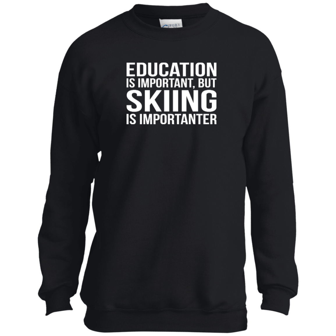 Education Is Important But Skiing Is Importanter Youth Long Sleeves - Powderaddicts