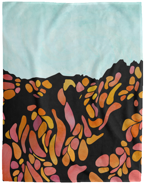 Oozing Blue Art PW Mask Fleece Blanket - Powderaddicts