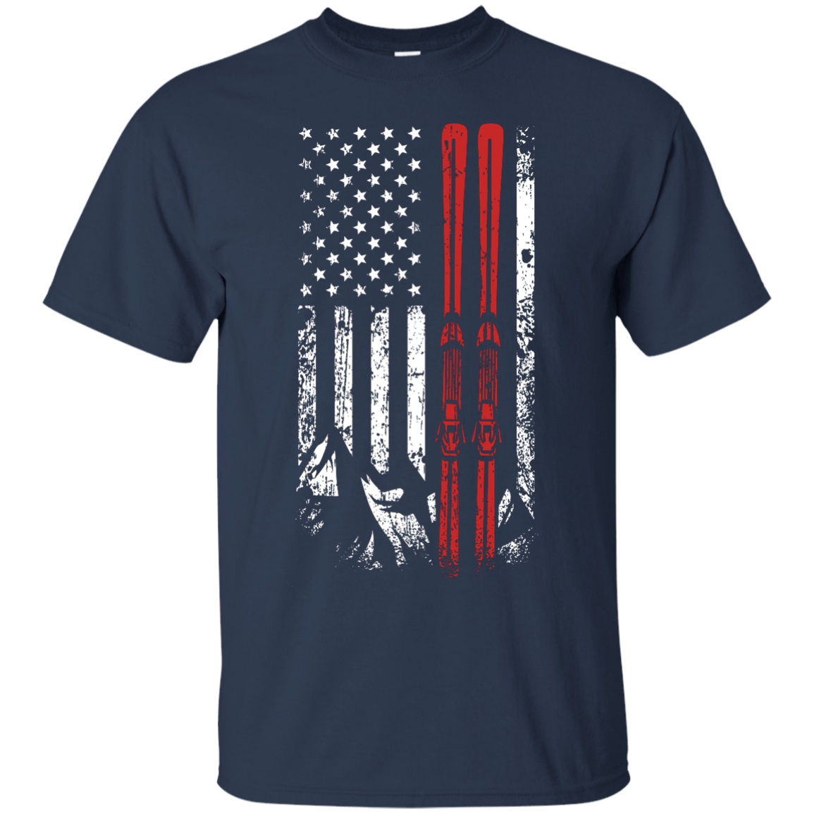 USA Ski Flag Front - Powderaddicts