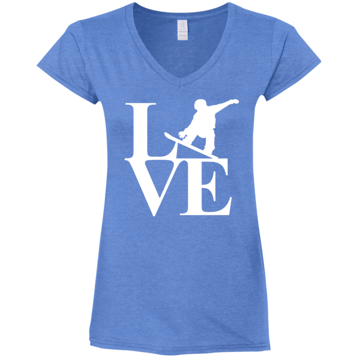 Love Snowboard Ladies' Fitted Softstyle V-Neck T-Shirt - Powderaddicts