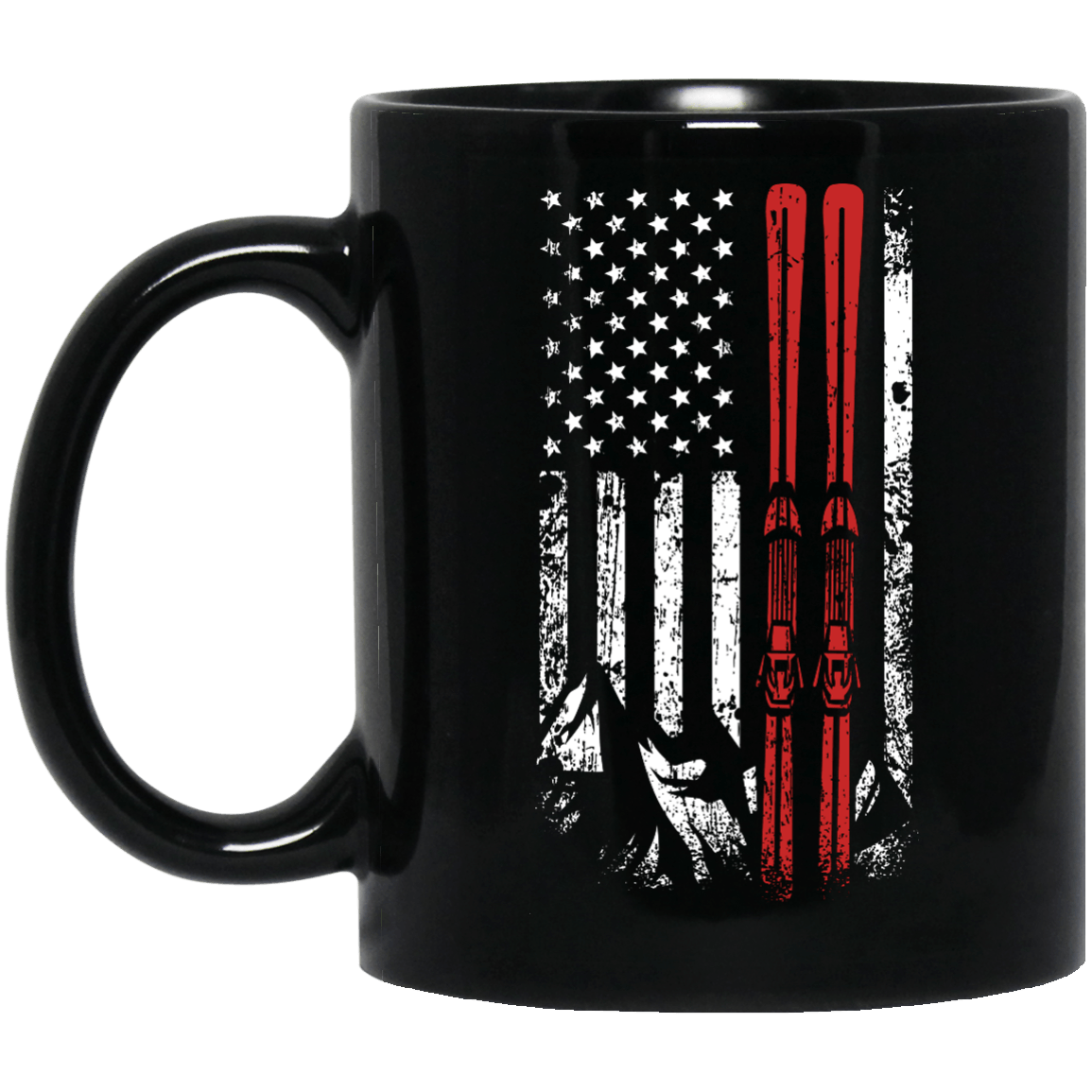 USA Ski Flag Mug - Powderaddicts