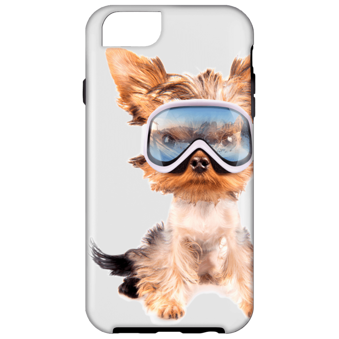 Yorkie Skier Phone Cases - Powderaddicts