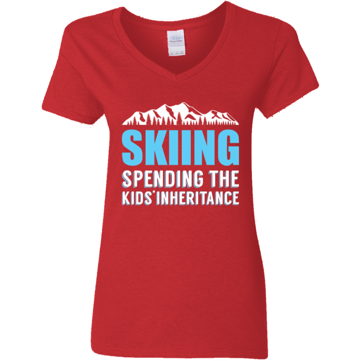 Skiing Spending The Kids Inheritance Ladies Tees - Powderaddicts