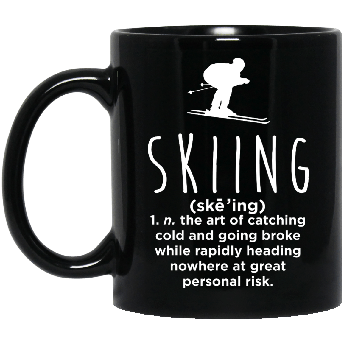 Skiing Definition Black Mug - Powderaddicts