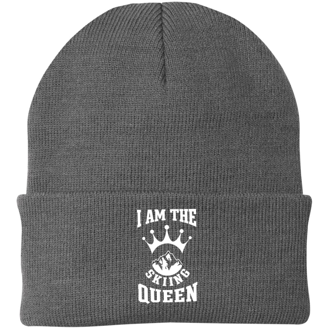 I am The Skiing Queen Knit Cap - Powderaddicts