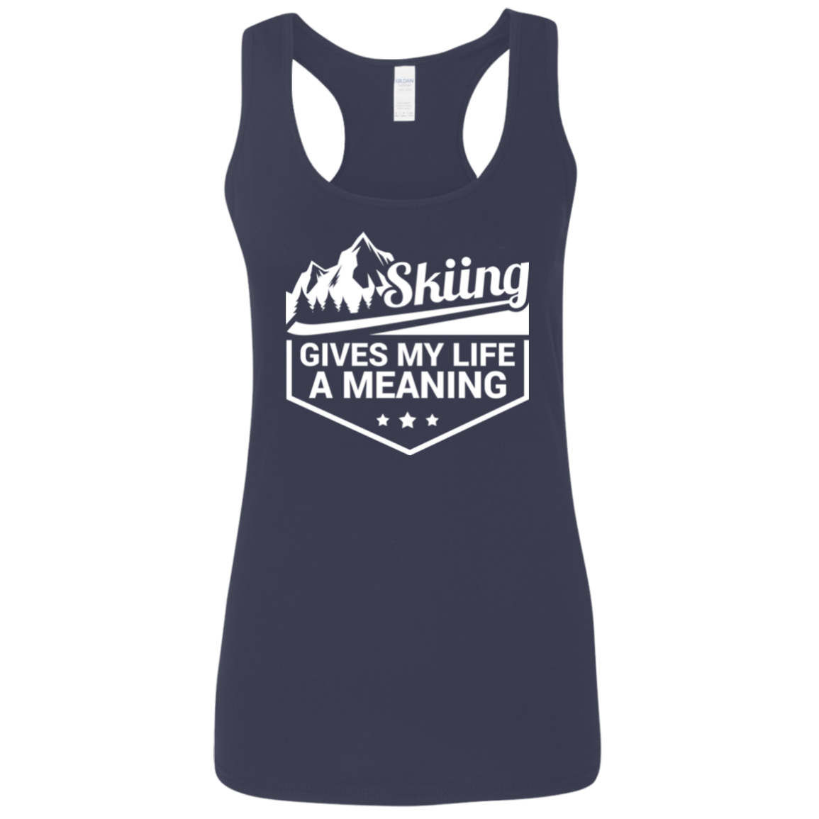 Skiing Gives My Life A Meaning Ladies Tees and Tank Tops - Powderaddicts
