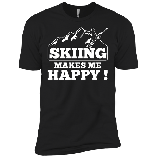 Skiing Makes Me Happy Men's Tees - Powderaddicts