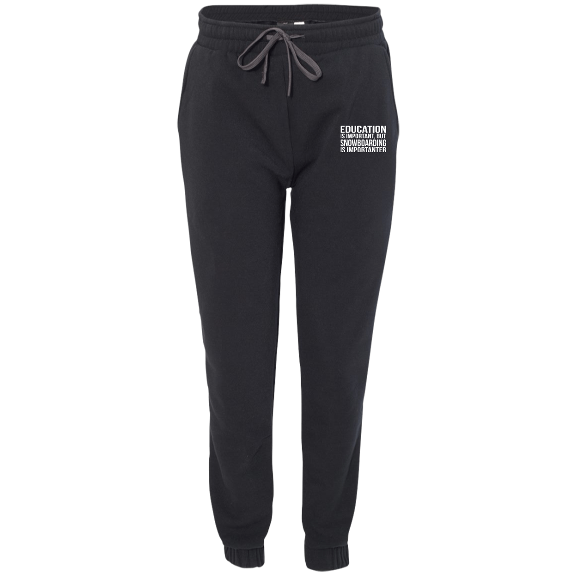 Education is Important but Snowboarding is Importanter Men's Adult Fleece Joggers - Powderaddicts