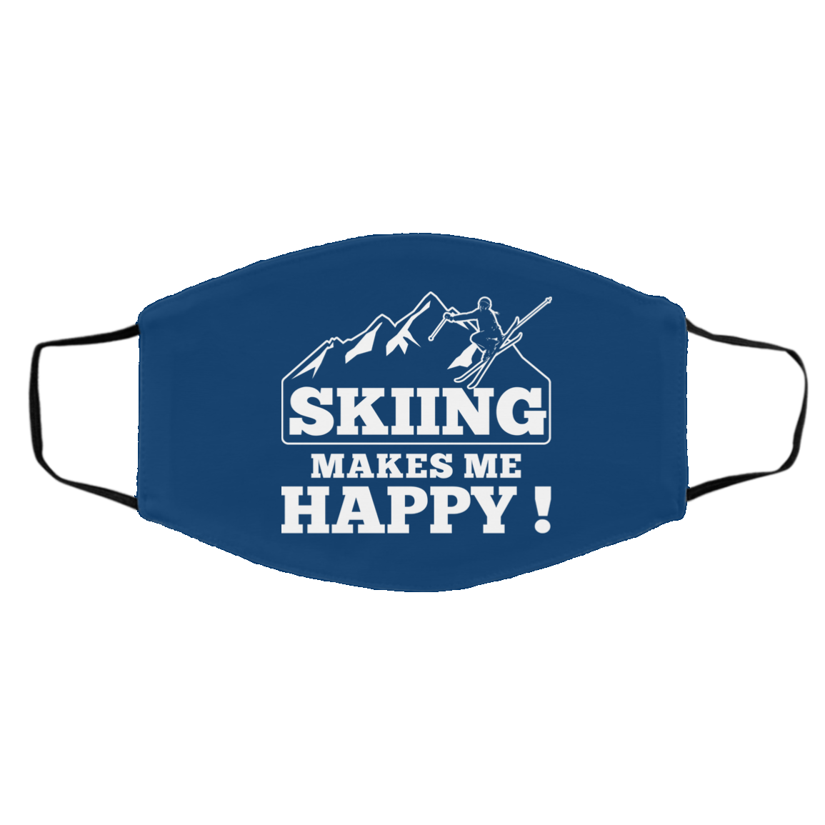 Skiing Makes Me Happy Adult Face Mask - Powderaddicts
