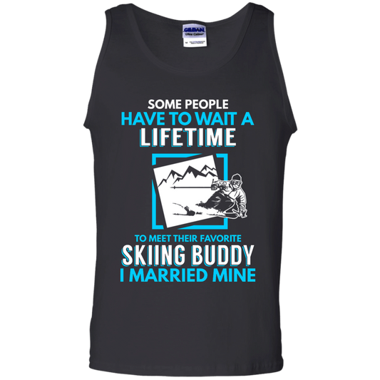 Skiing Dad Buddy - I Married Mine Tank Tops - Powderaddicts