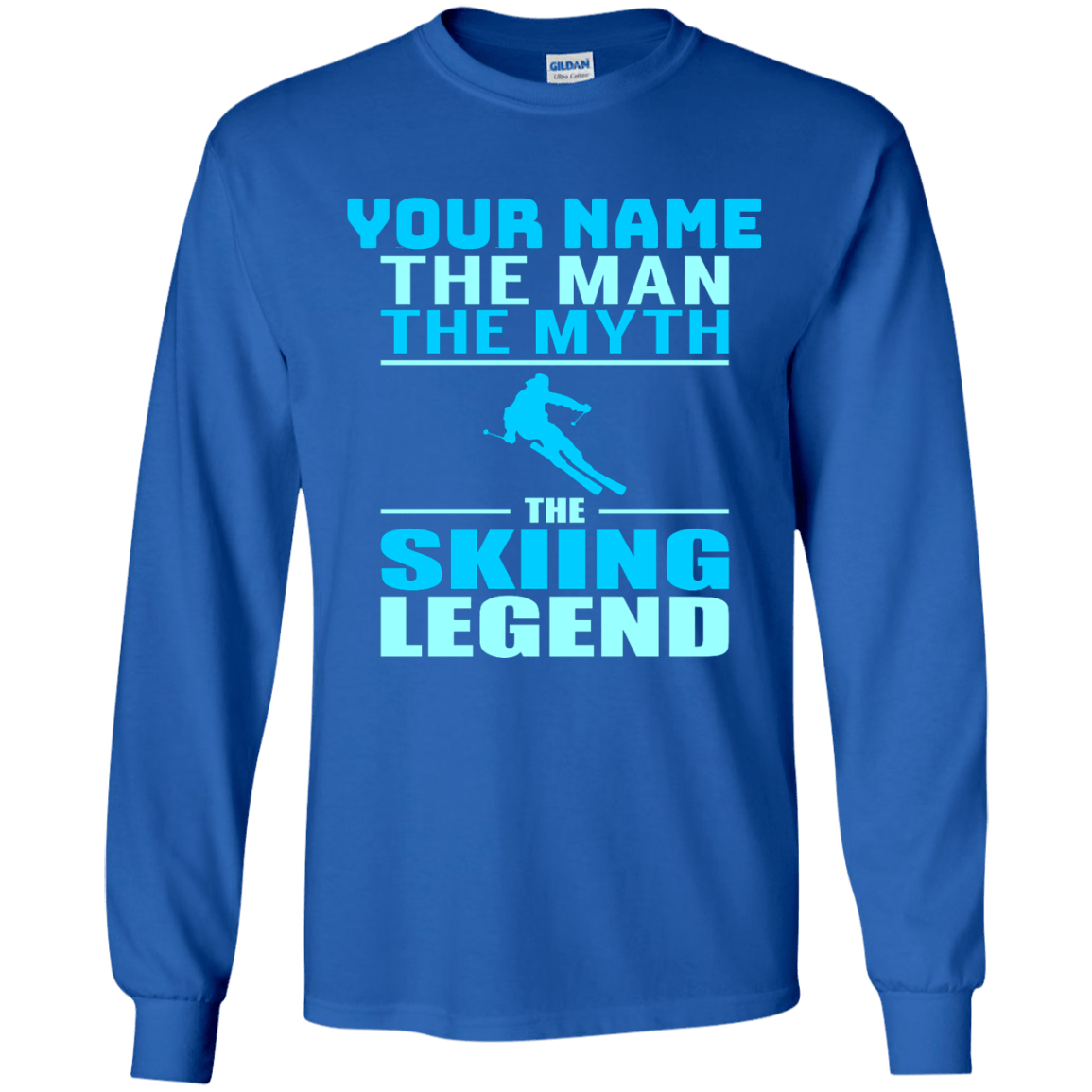 Personalized The Man The Myth The Skiing Legend Long Sleeves - Powderaddicts