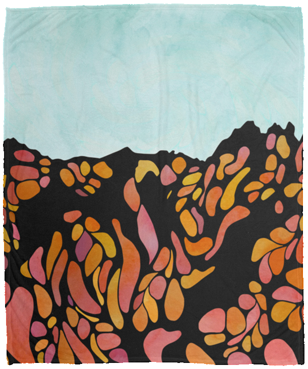 Oozing Blue Art PW Mask Fleece Blanket - Powderaddicts