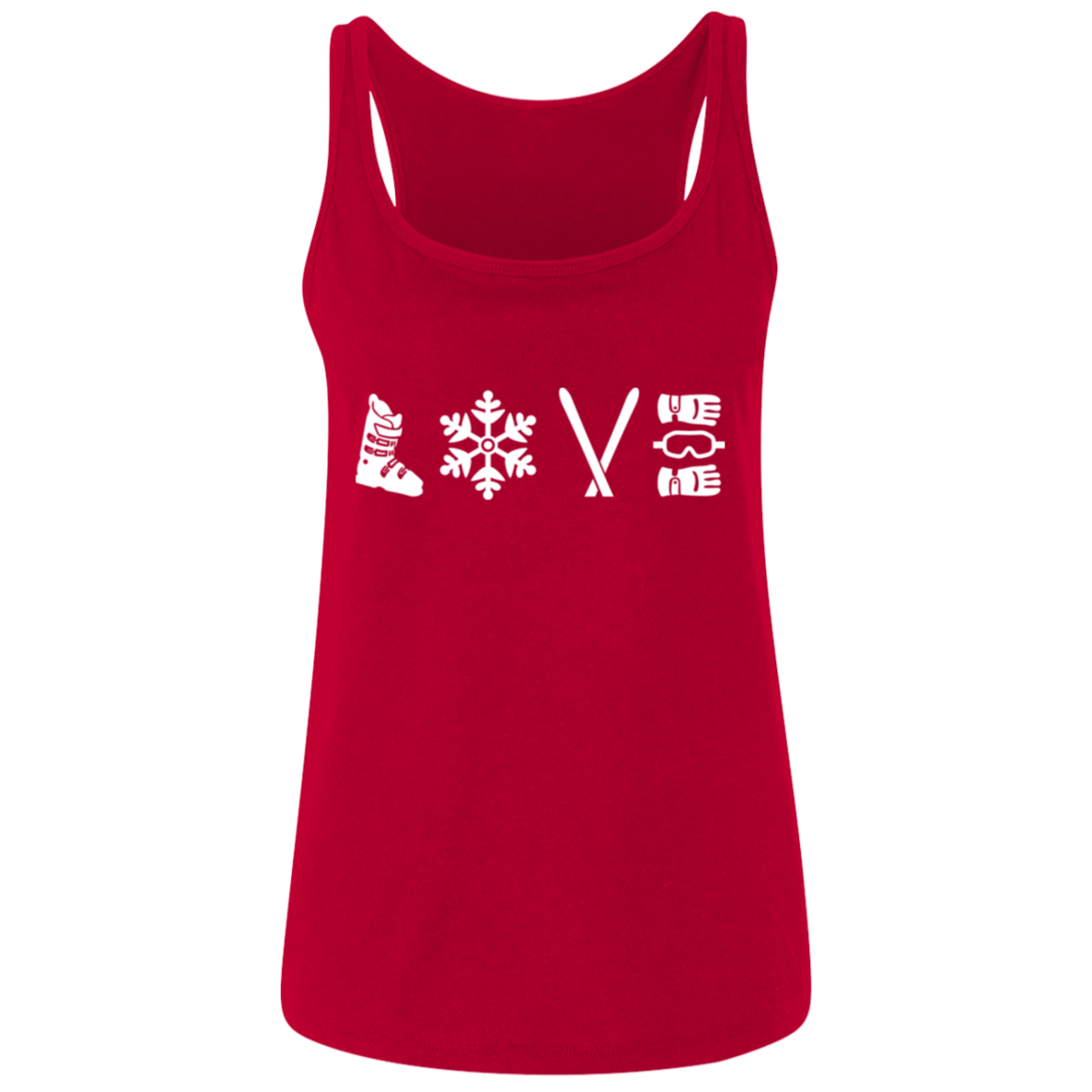 Love Ski Gear 6488 Bella + Canvas Ladies' Relaxed Jersey Tank - Powderaddicts