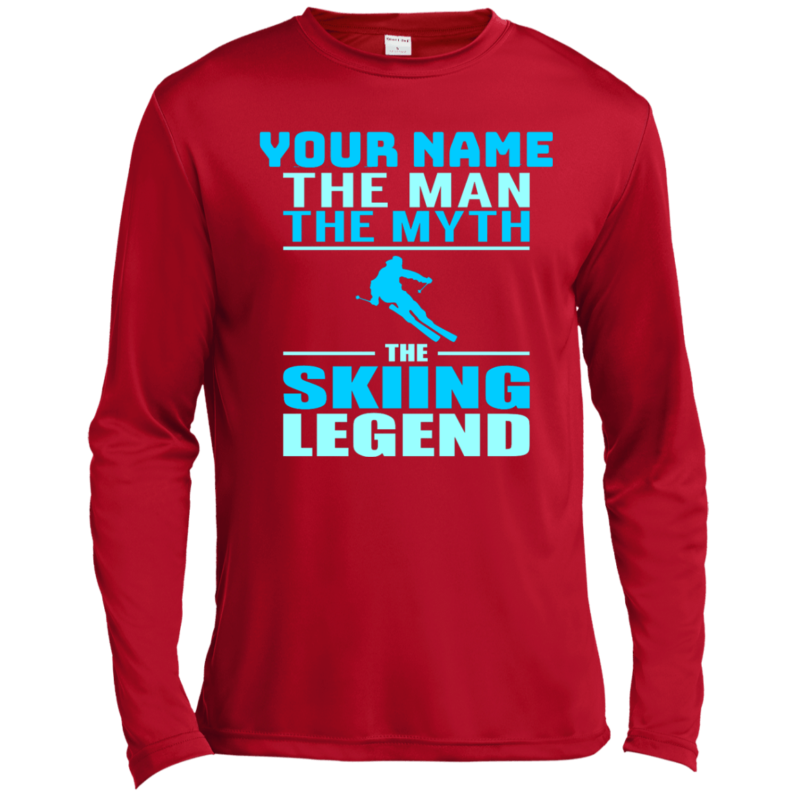 Personalized The Man The Myth The Skiing Legend Long Sleeves - Powderaddicts