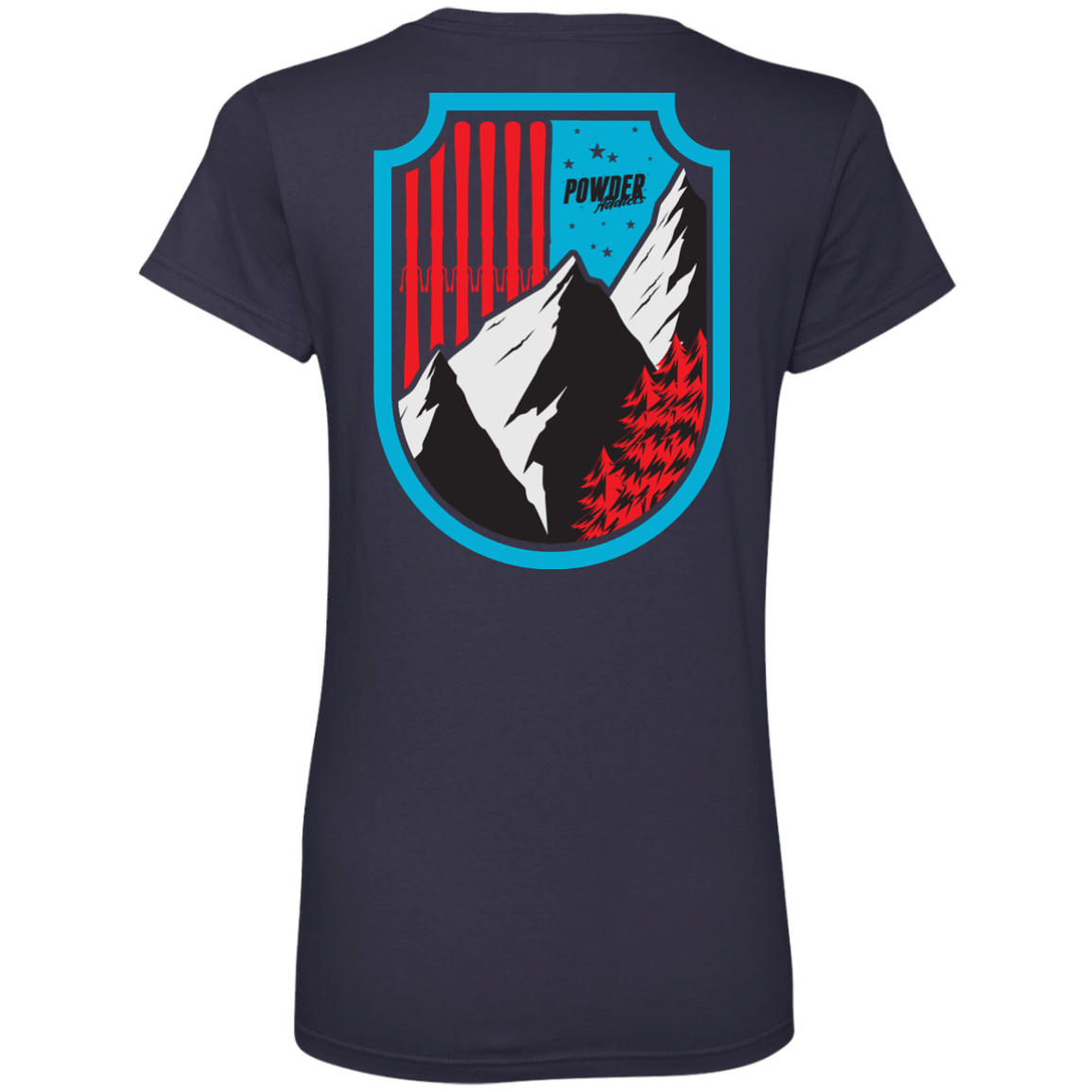 Ski Flag Ladies Tees and V-Neck - Powderaddicts