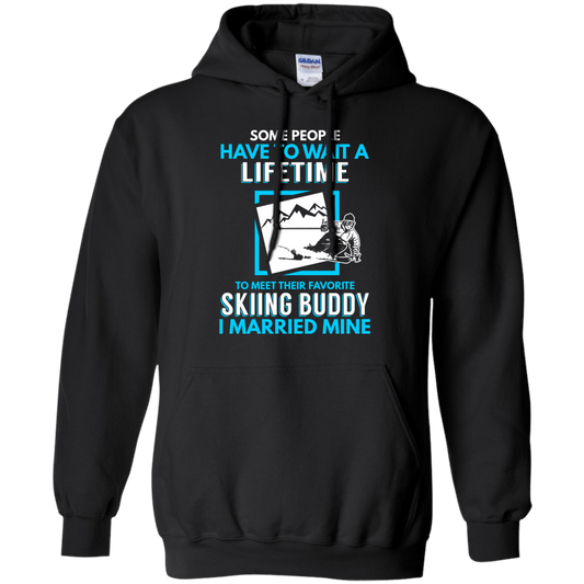 Skiing Dad Buddy - I Married Mine Hoodies - Powderaddicts